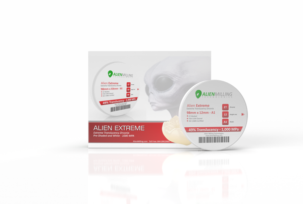 エゴンミラ－ Alien Extreme Translucency Zirconia Block 98mm Disk PreShaded