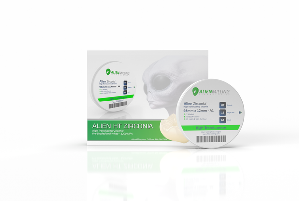 Alien™ Dental Zirconia Block 98mm Disk PreShaded Blank – Alien